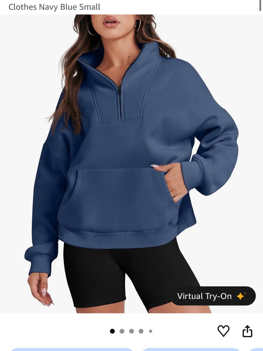 Navy Blue Half-Zip Pullover Hoodie